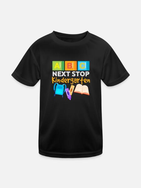 Kindergarten Child School Enrollment School Gift - Kids Functional T-Shirt - black - Front