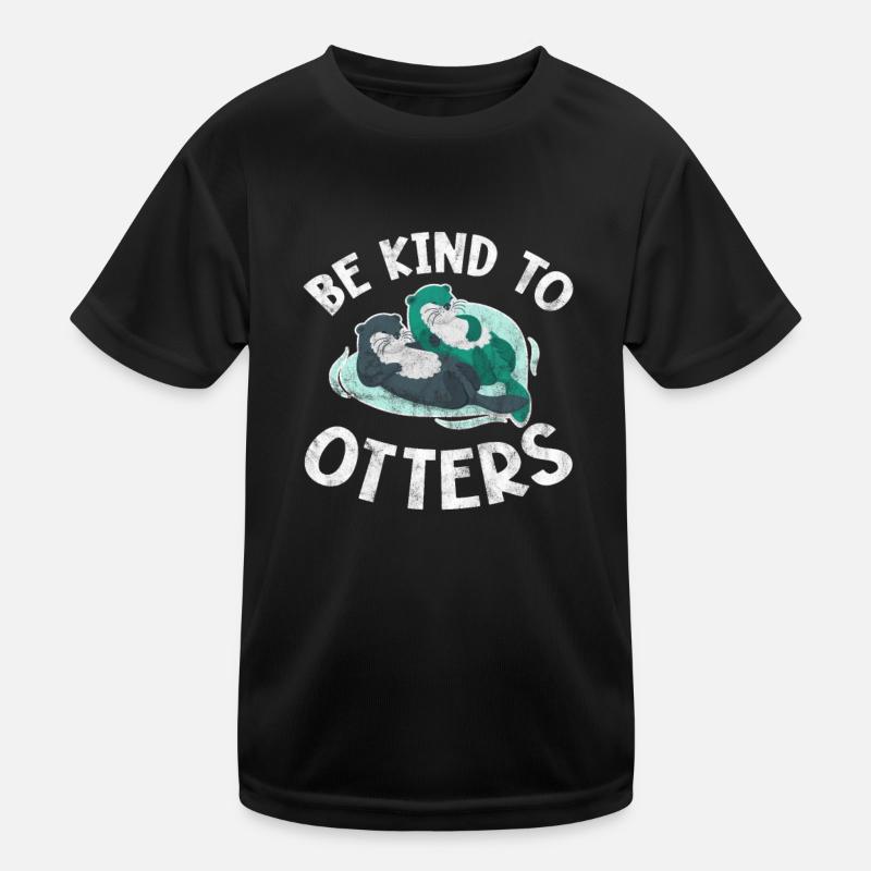 Otter - Kinder Funktions-T-Shirt - Schwarz