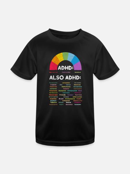 TDAH - T-shirt sport Enfant - noir - Devant