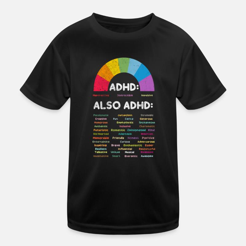 ADHS - Kinder Funktions-T-Shirt - Schwarz