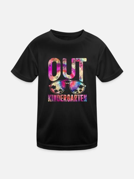 Kindergarten - Kinder Funktions-T-Shirt - Schwarz - Vorne