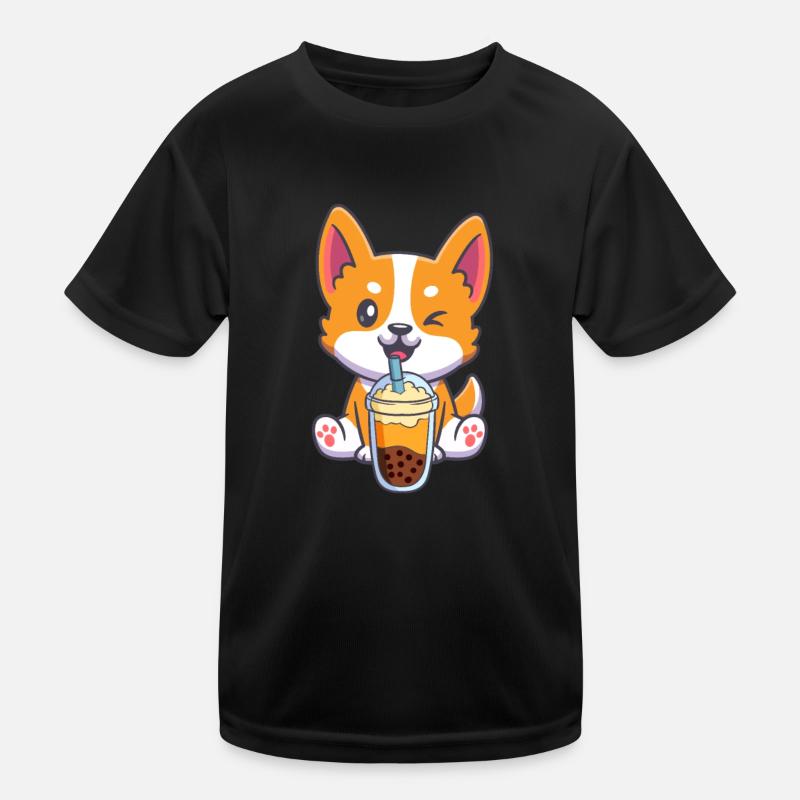 Bubble Tea Corgi T-shirt sport Enfant