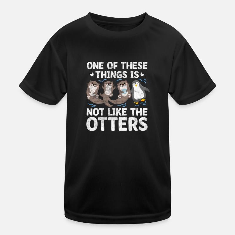 Otter - Kinder Funktions-T-Shirt - Schwarz
