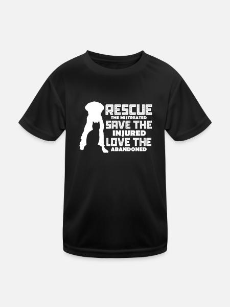 Sauvetage d’animaux - T-shirt sport Enfant - noir - Devant