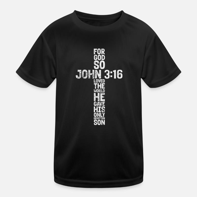 Bibel - Kinder Funktions-T-Shirt - Schwarz