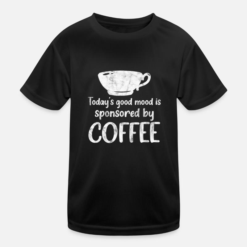 Kaffee - Kinder Funktions-T-Shirt - Schwarz