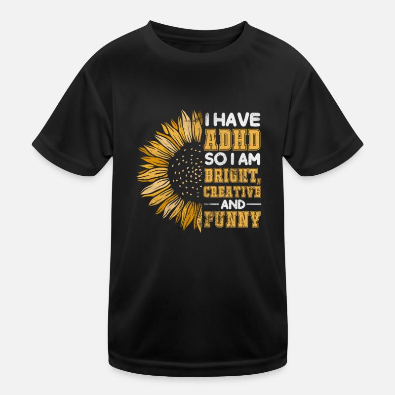 ADHS - Kinder Funktions-T-Shirt - Schwarz