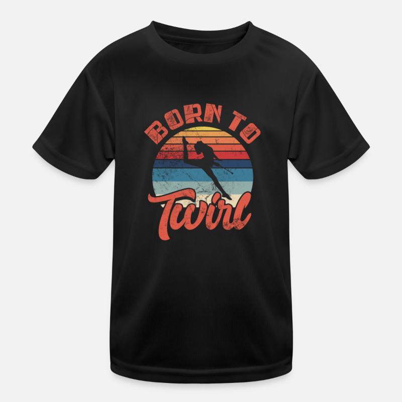 Baton Twirling Kids Functional T-Shirt