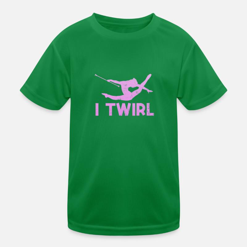 Baton Twirling Kids Functional T-Shirt