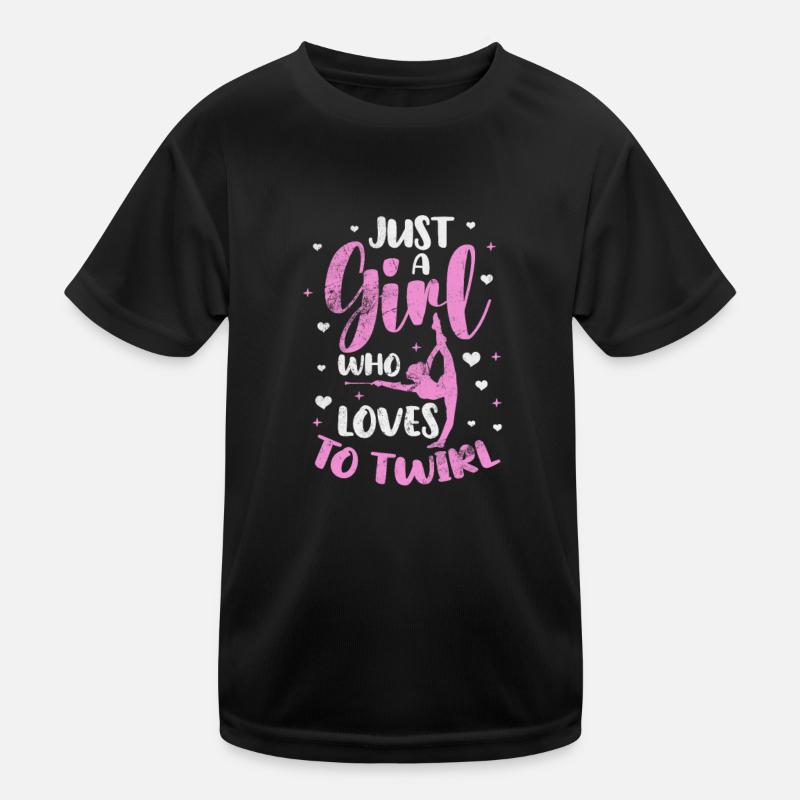 Baton Twirling Kids Functional T-Shirt