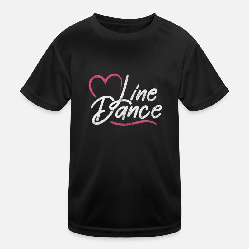 Linedance - Kinder Funktions-T-Shirt - Schwarz