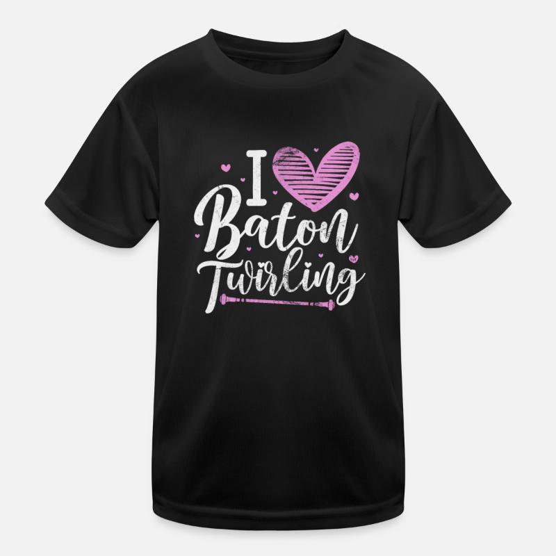 Baton Twirling Kids Functional T-Shirt