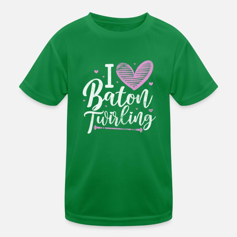 Baton Twirling Kids Functional T-Shirt