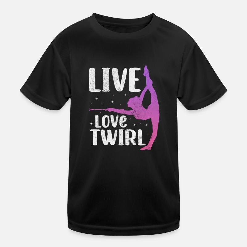 Baton Twirling Kids Functional T-Shirt