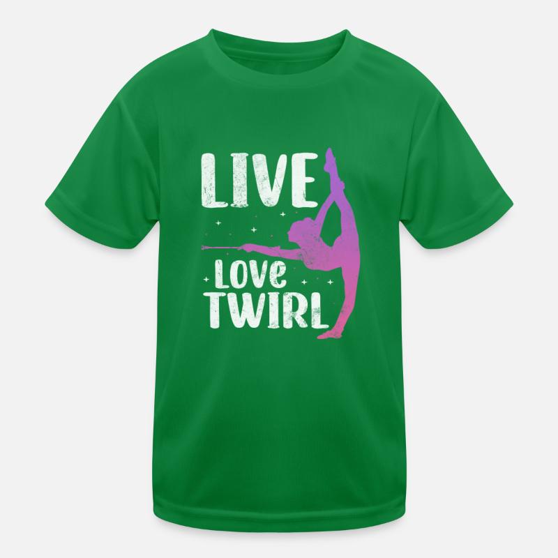 Baton Twirling Kids Functional T-Shirt