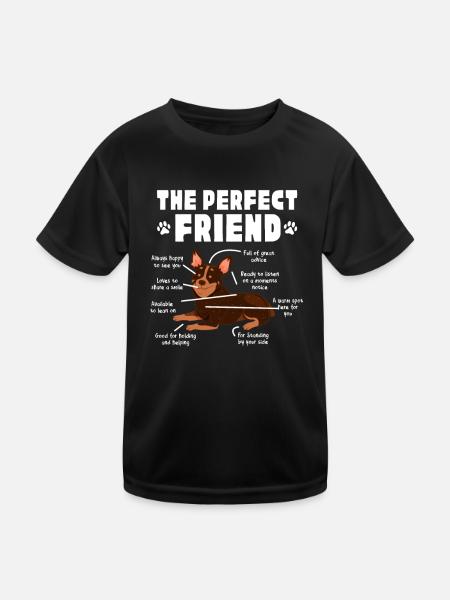 Australian Cattle Dog Hund Hunde Geschenk - Kinder Funktions-T-Shirt - Schwarz - Vorne