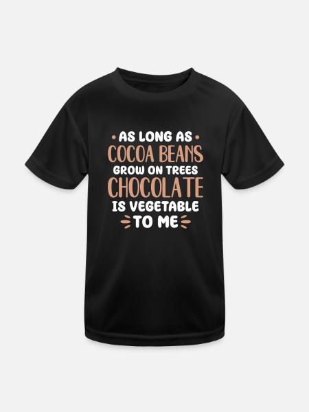 Chocolat Chocolat Nourriture Cacao Cadeau - T-shirt sport Enfant - noir - Devant