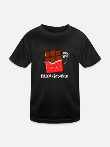 Chocolat Chocolat Nourriture Cacao Cadeau - T-shirt sport Enfant - noir - Devant