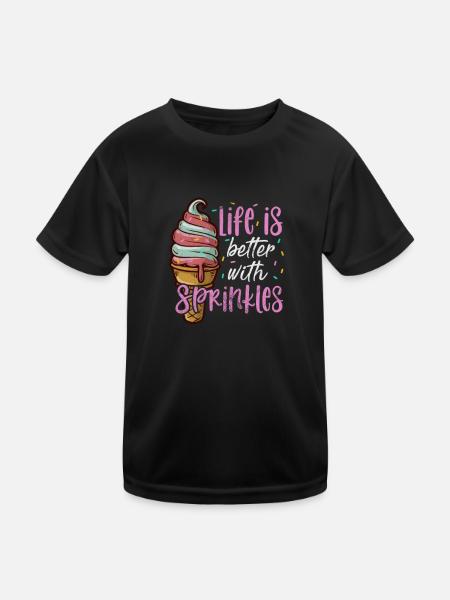 Ice cream - Kids Functional T-Shirt - black - Front