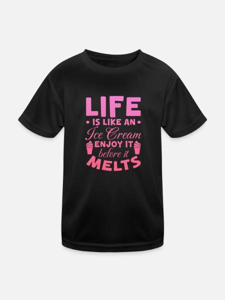 Ice Cream Ice Cream Ice Cream Summer Gift - Kids Functional T-Shirt - black - Front