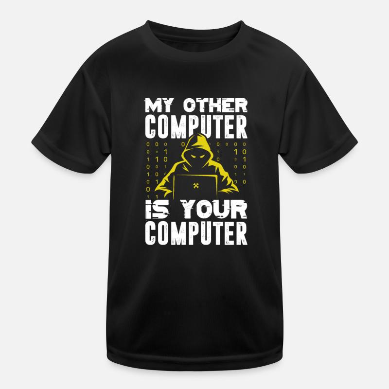 Hacker Coder Computerfreak Nerd Hacking Geschenk - Kinder Funktions-T-Shirt - Schwarz