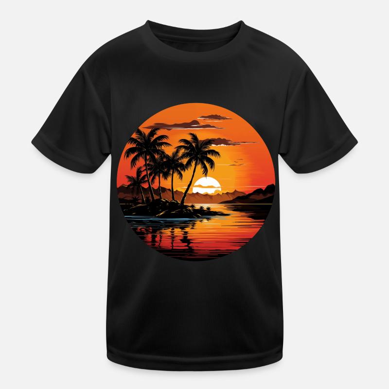 Tropical Sunset Kids Functional T-Shirt