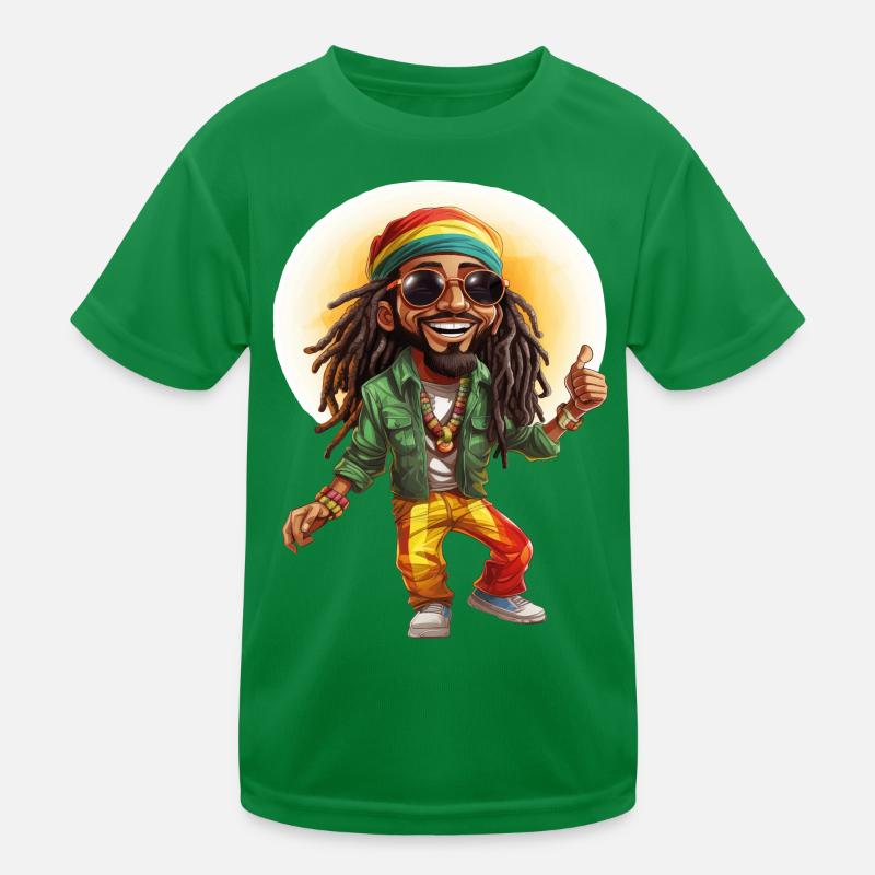 Tom le personnage de dessin animé de style reggae rastafari. T-shirt sport Enfant