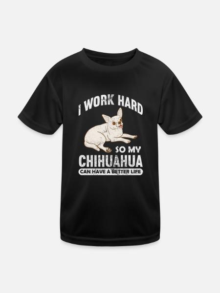 Chihuahua - Kinder Funktions-T-Shirt - Schwarz - Vorne
