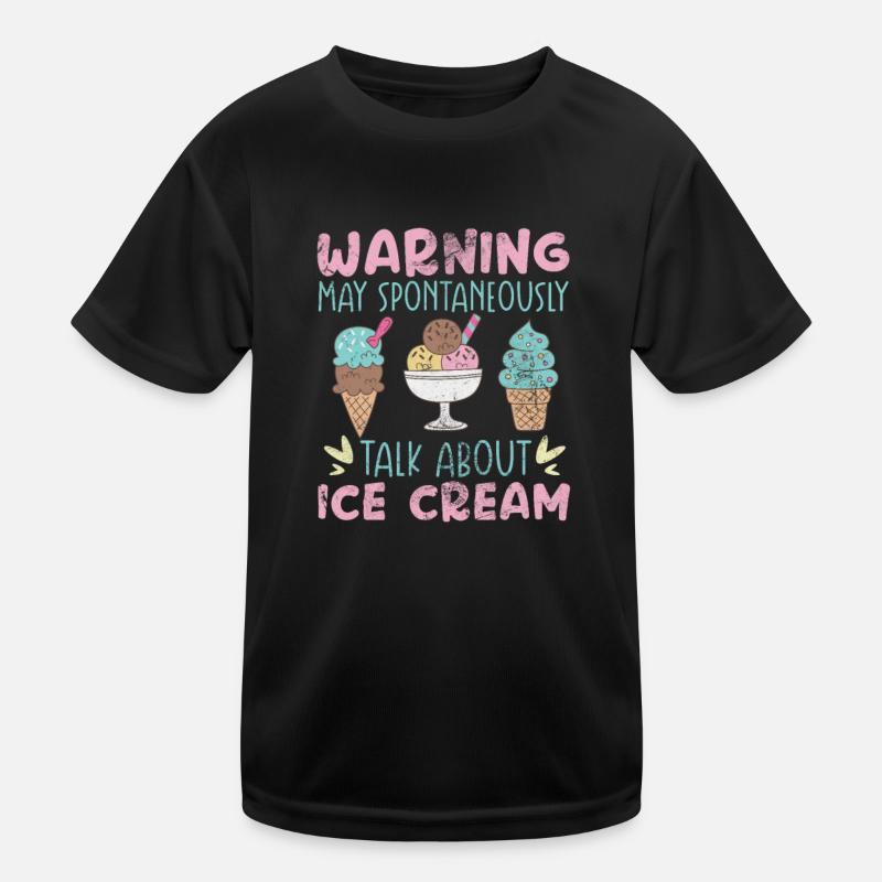Eiscreme - Kinder Funktions-T-Shirt - Schwarz