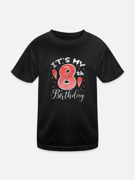 Eiscreme - Kinder Funktions-T-Shirt - Schwarz - Vorne