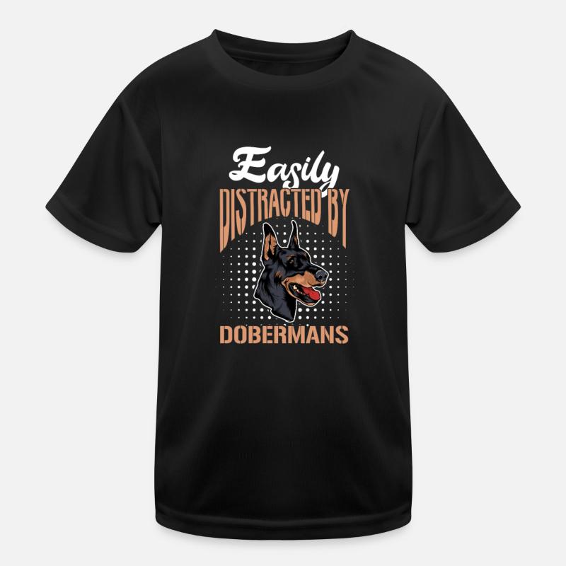 Dobermann Hund Hunde Haustier Geschenk Kinder Funktions-T-Shirt