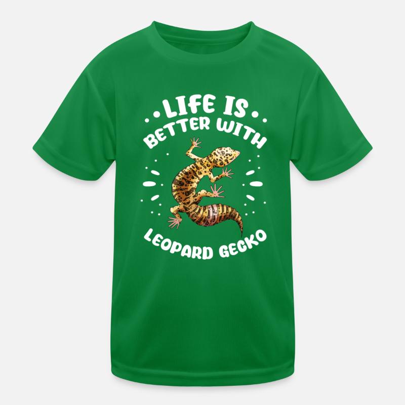Gecko Salamander Echse Reptil Geschenk Kinder Funktions-T-Shirt