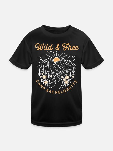 Junggesellin Jungesellinnenabschied Braut - Kinder Funktions-T-Shirt - Schwarz - Vorne