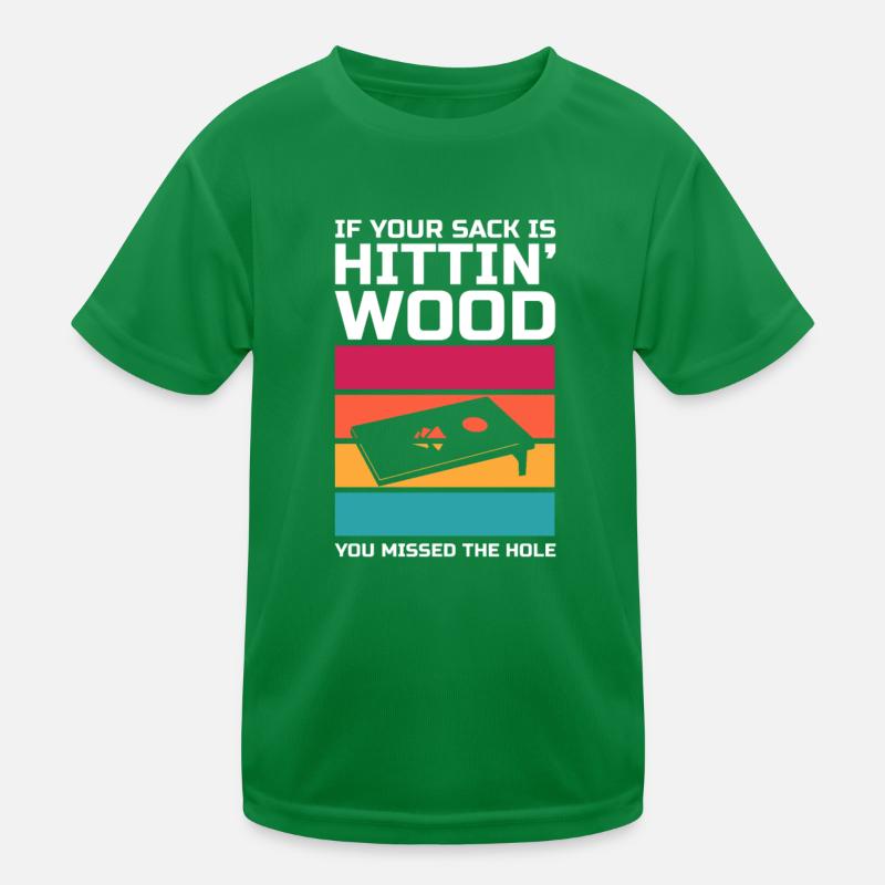 Cornhole Beanbag Sackloch Geschenk Kinder Funktions-T-Shirt