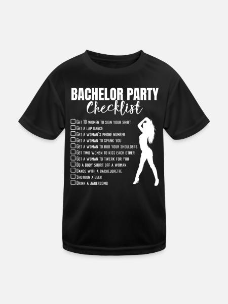 Bachelorette Hen Party Gift - Kids Functional T-Shirt - black - Front