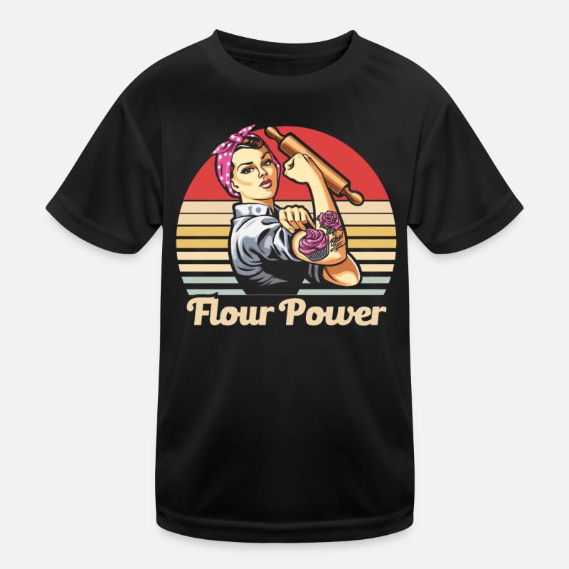 Bäcker Bäckerein Backwaren Backen Geschenk - Kinder Funktions-T-Shirt - Schwarz