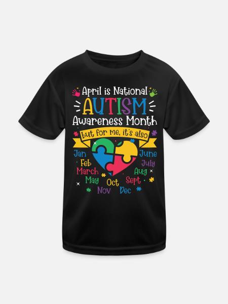 Autismus Awareness Day Autist Geschenk - Kinder Funktions-T-Shirt - Schwarz - Vorne