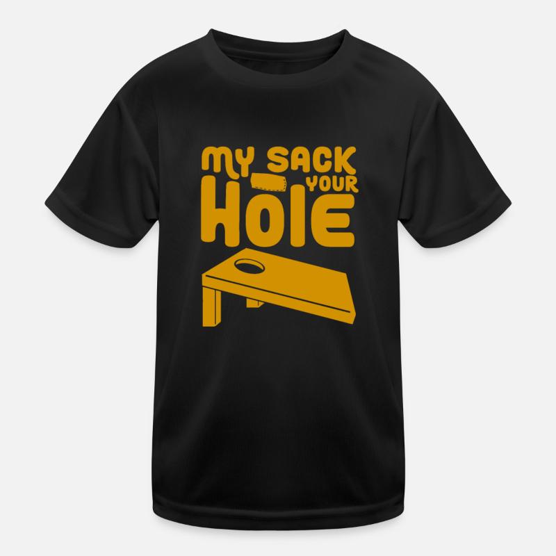 Cornhole Beanbag Sackloch Geschenk Kinder Funktions-T-Shirt