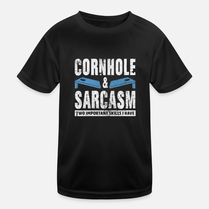 Cornhole - Kinder Funktions-T-Shirt - Schwarz