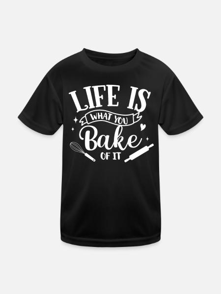 Baker Bakeries Produits de boulangerie Cadeau de cuisson - T-shirt sport Enfant - noir - Devant