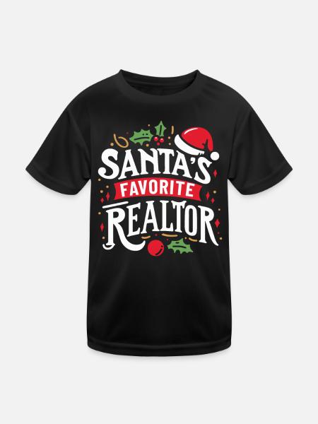 Agent immobilier Agent immobilier Cadeau d’agent immobilier - T-shirt sport Enfant - noir - Devant