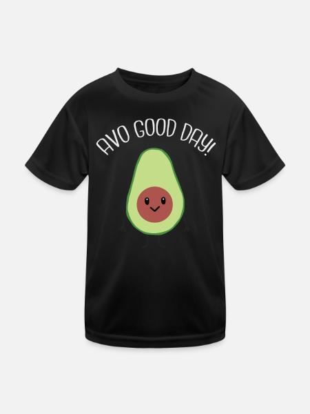 Avocado Guacamole Vegan Gift - Kids Functional T-Shirt - black - Front