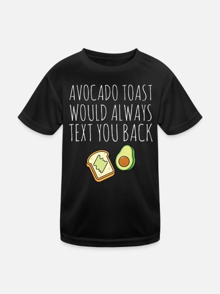 Avocado Guacamole Vegan Gift - Kids Functional T-Shirt - black - Front