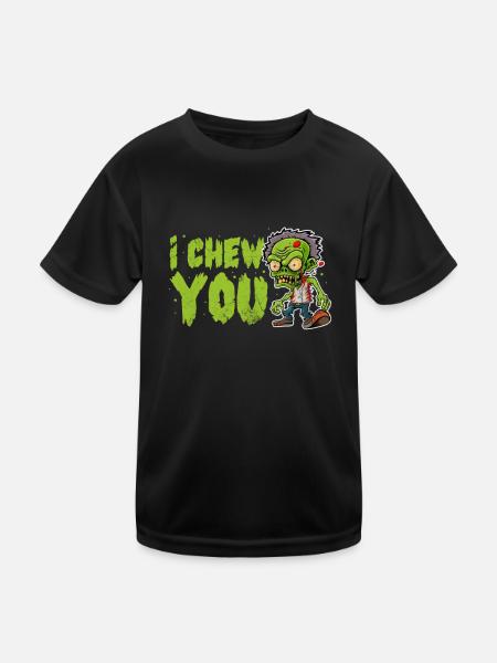 Zombie - Kinder Funktions-T-Shirt - Schwarz - Vorne