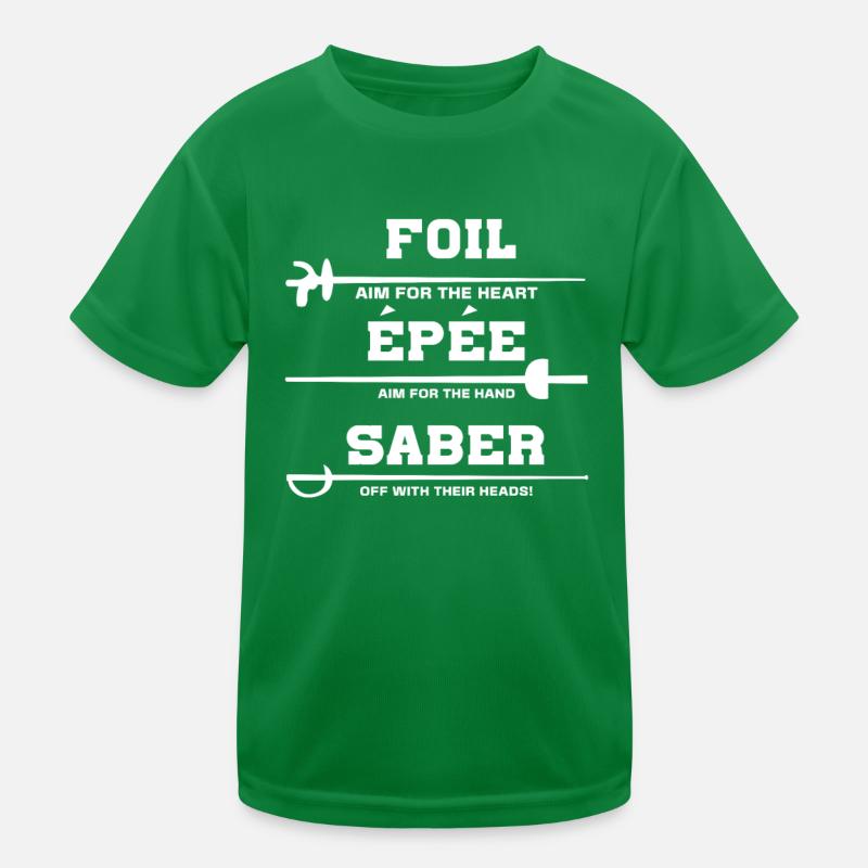 Fencing Sword Sabre Epee Fencing Gift Kids Functional T-Shirt