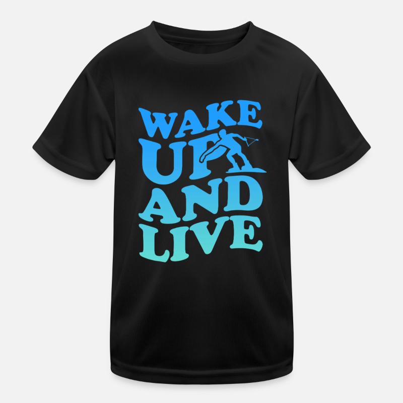 Wakeboard Wakeboarder Wakeboarding Geschenk - Kinder Funktions-T-Shirt - Schwarz