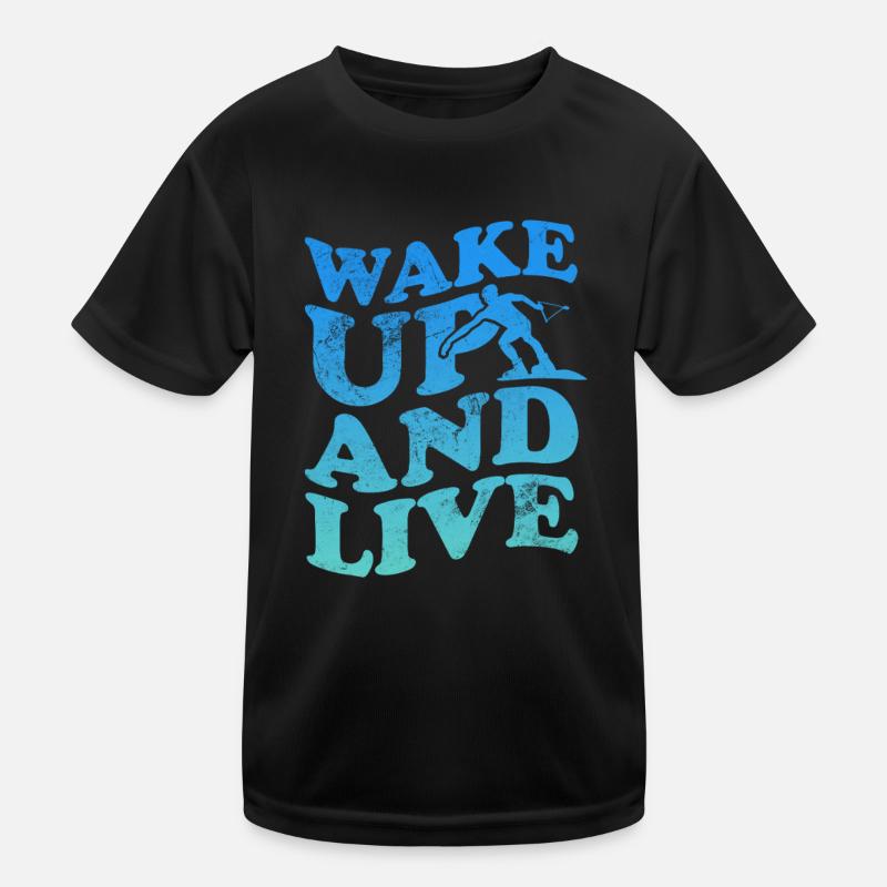 Wakeboard - Kinder Funktions-T-Shirt - Schwarz