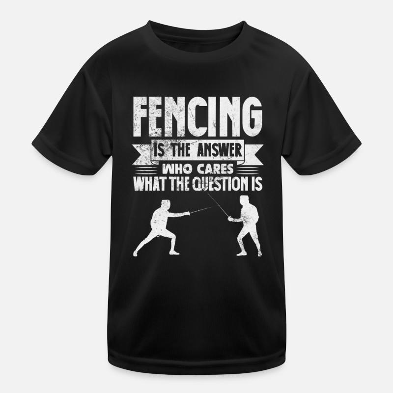 Fechten - Kinder Funktions-T-Shirt - Schwarz