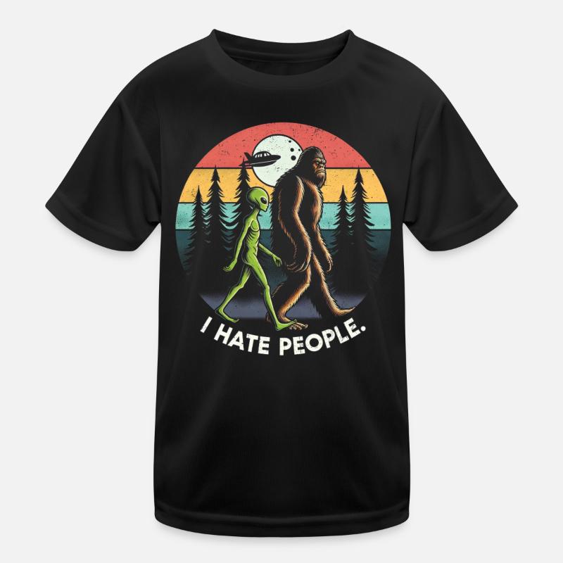 Alien - Kinder Funktions-T-Shirt - Schwarz