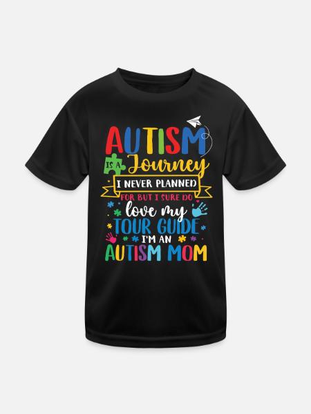 Autism Awareness Day Autistic Gift - Kids Functional T-Shirt - black - Front